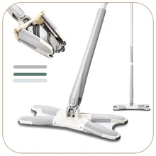 Esfregões lisos do esfregão do aperto preguiçoso x tipo lavagem mão livre 360 graus com 3 pces trapos reusáveis do microfiber para ferramentas da limpeza do agregado familiar da casa