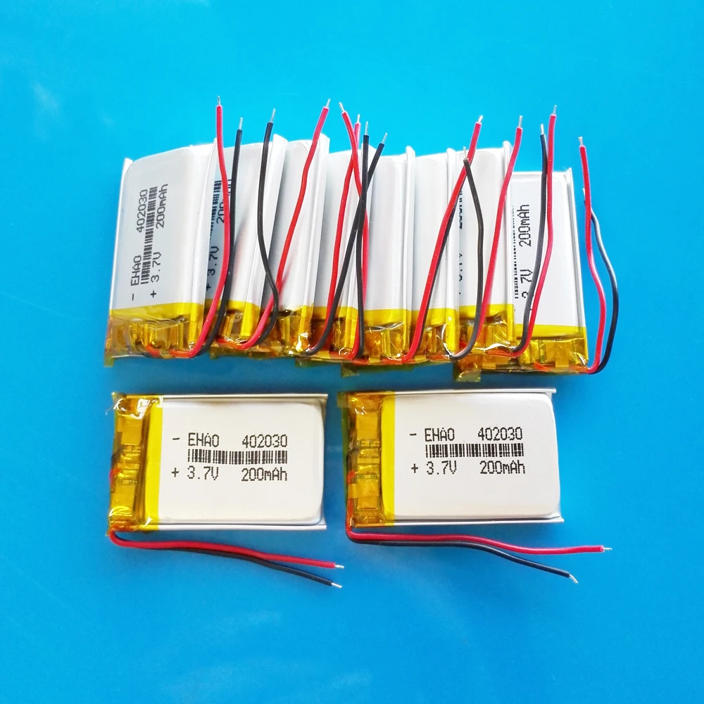 Партия 10 шт. 402030 3 7 V 200mAh литиевый полимер литий-полимерный перезаряжаемый