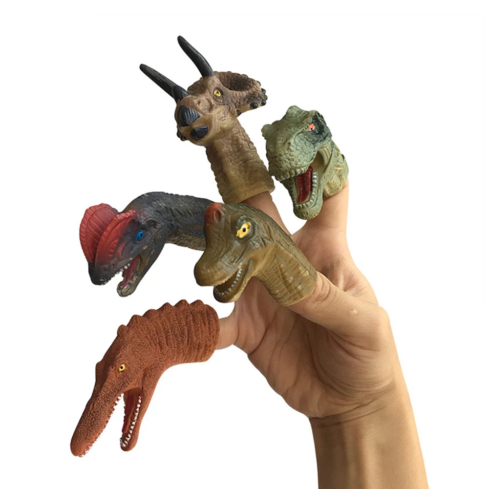 5 шт. Имитация Динозавра мини Пальчиковый рукав куклы дети интерактивная игрушка кукла пальчиковые куклы театр плюшевые игрушки для подарков