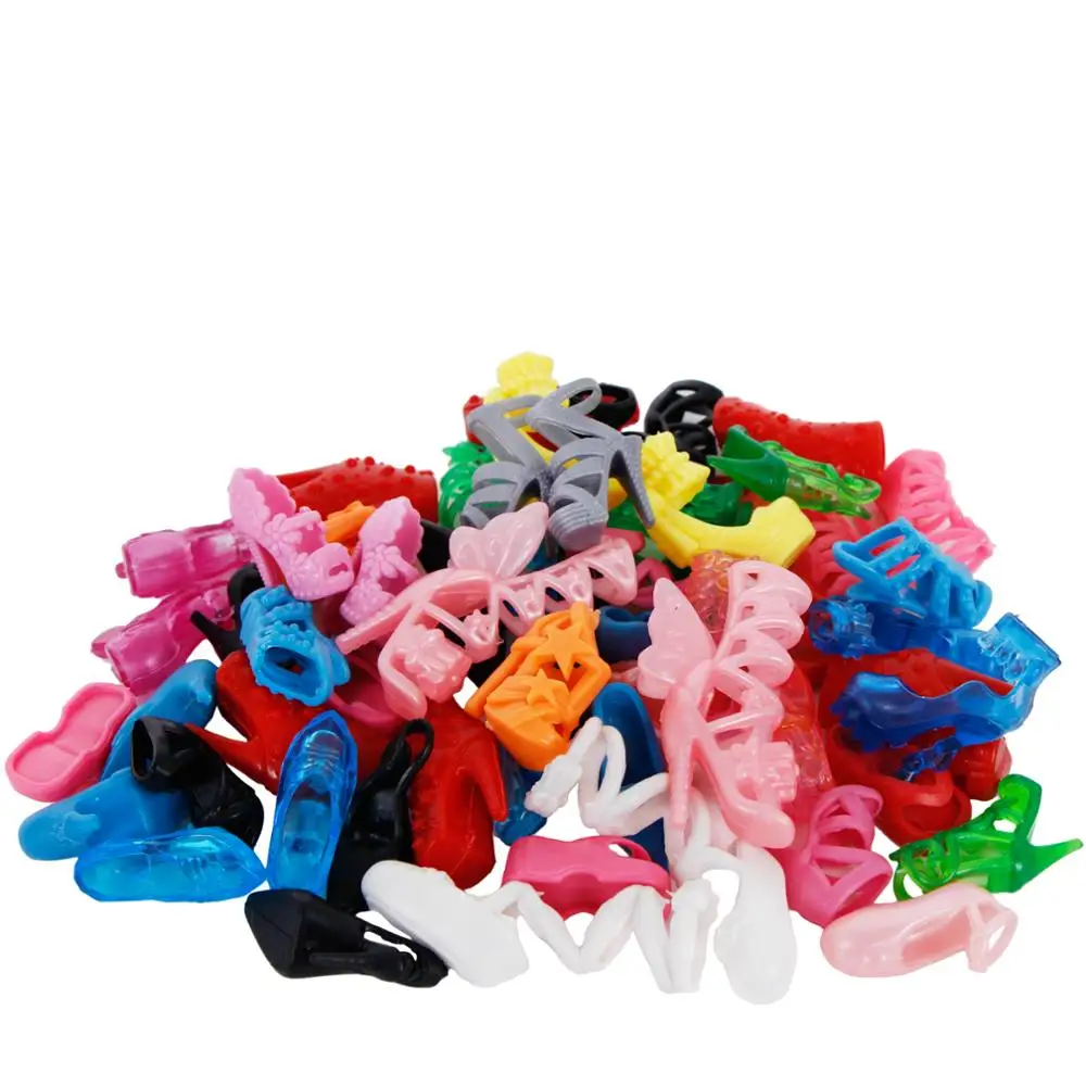 High Quality Mix Style Dolls Shoes Fashion Colorful High Heels Assorted Cute Sandals Shoes For Barbie Doll Accessories DIY Toys