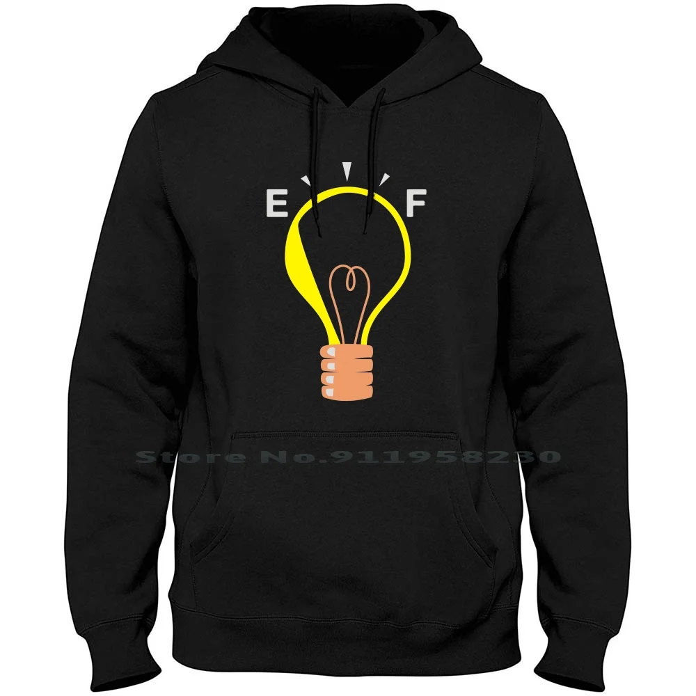 

Running Out Of Bright Ideas Hoodie Sweater Big Size Cotton Running Cartoon Bright Gamers Right Movie Gamer Idea Game Run Rig Out