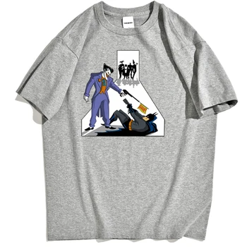 

The Dark Knight Batman Joker Mens T-Shirts Terror Movie Fashion Popular Clothes For Male Brand Korean Solid Color T Shirt Men