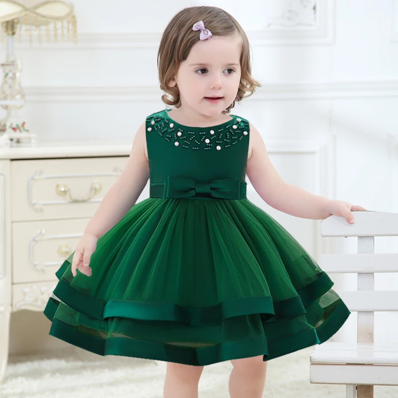 

baby dress newborn girl dress baptism dress first birthday party baby flower dress tulle toddler girl clothes vestido L5017XZ