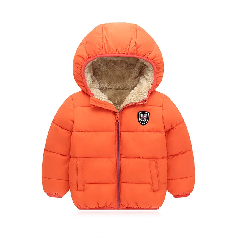 Winter Kids Hooded Jackets Boys Girls Thicken Warm Jacket Outerwear Fashion Baby Boy Zipper Cotton Velvet Jacket For Kids Coats (2)