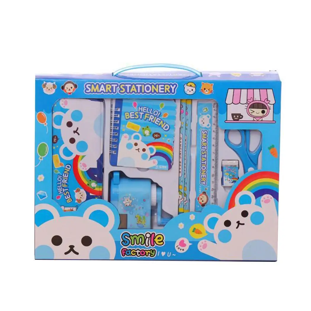 

Portable Children's Students School Supplies Stationery Set Cartoon 308g Pack of Gift Rectangular