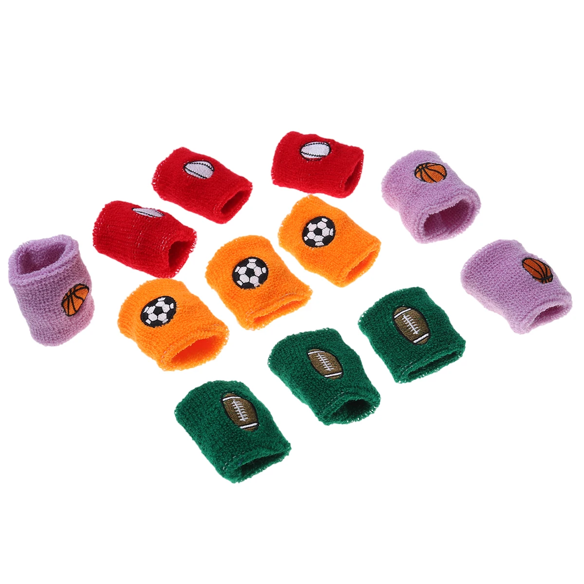 

12Pc Sports Wristbands Stretchy Portable Knitting Fitness Running Cotton Sweaty Basketball Children Wrist Guard Headband Bands