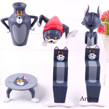 

Cartoon Action Figure Tom Silly Cat Carving Everyday 2 Styles PVC Collection Model Toy Birthday Gift 6pcs/set