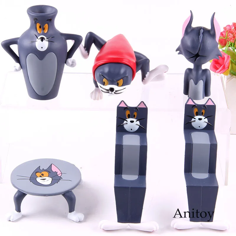 Details about   6Pcs/set Cartoon Tom and Jerry Funny Silly Cat Shaped Tom Collectible Figure Toy