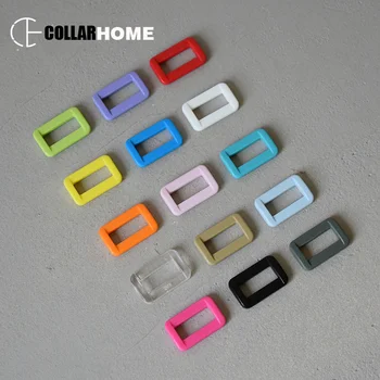 

100pcs Plastic wire formed rectangle buckles D ring belt loop 20mm ribbon slider clip hook package bag dog collar accessories