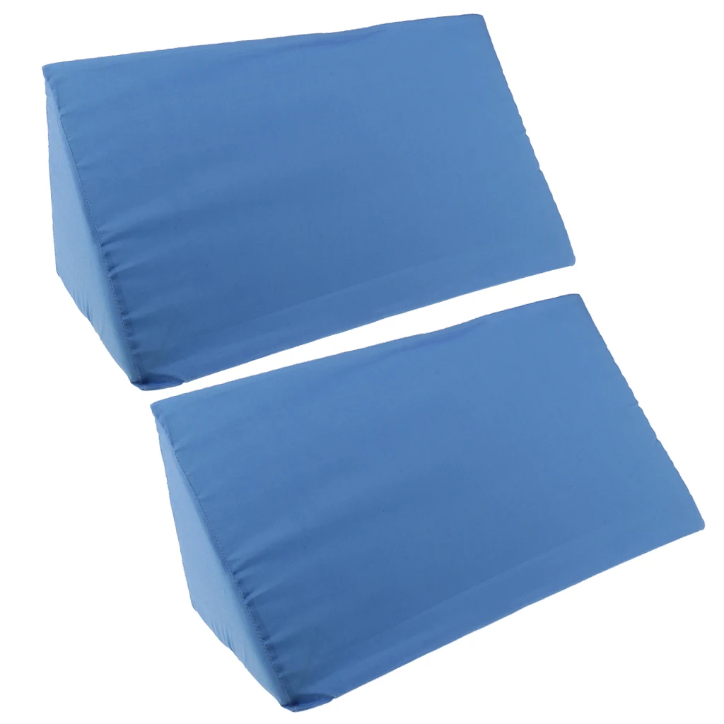 2 Pieces Washable Blue White Cover Acid Reflux Foam Bed Wedge Pillow Leg Feet Elevation Cushion Back Lumbar Support Pad 2 Pieces Washable Blue White Cover Acid Reflux Foam Bed Wedge Pillow Leg Feet Elevation Cushion Back Lumbar Support Pad