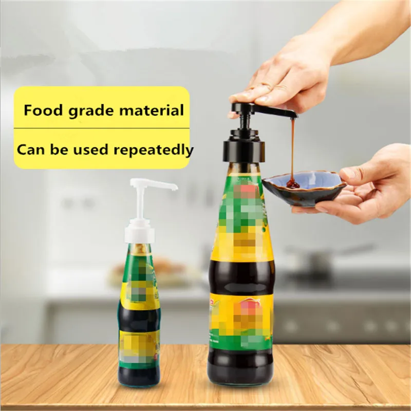 Kitchen Accessories Oyster Sauce Bottle Nozzle Dosing Pressing Pump Head Extruder Gadget Oiler -C |