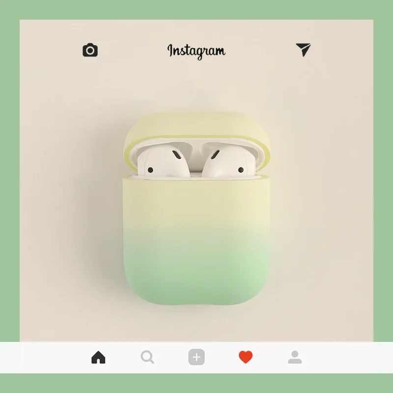 Для AirPods чехол градиентный Радужный цвет защитный жесткий чехол Bluetooth беспроводные наушники чехол для Air pods 2 Чехол fundas