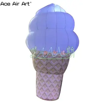 

2m lighting desert model inflatable ice cream replica,cream cone with free blower for sale