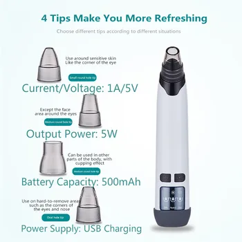 

Blackhead Vacuum Remover Electric Blackhead Remover Pore Vacuum Facial Cleaner Blackhead Remover Tool Acne Comedone Extractor