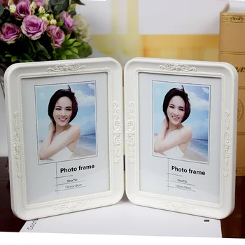 

7" White 2 Boxes Foldable Photo Frame Standing Home Children's Room Wedding Decoration Party Gift for Kid Picture Desktop