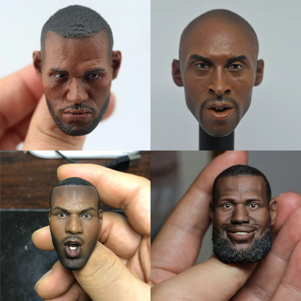 

In stock 1/6 Scale Basketball star Kobe Bean Bryant Head Carving Model Collectible Doll Toys Accessories