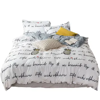 

black and white letter print bedding set duvet cover 240x220 bed sheets and pillowcases bed linen queen full queen king size