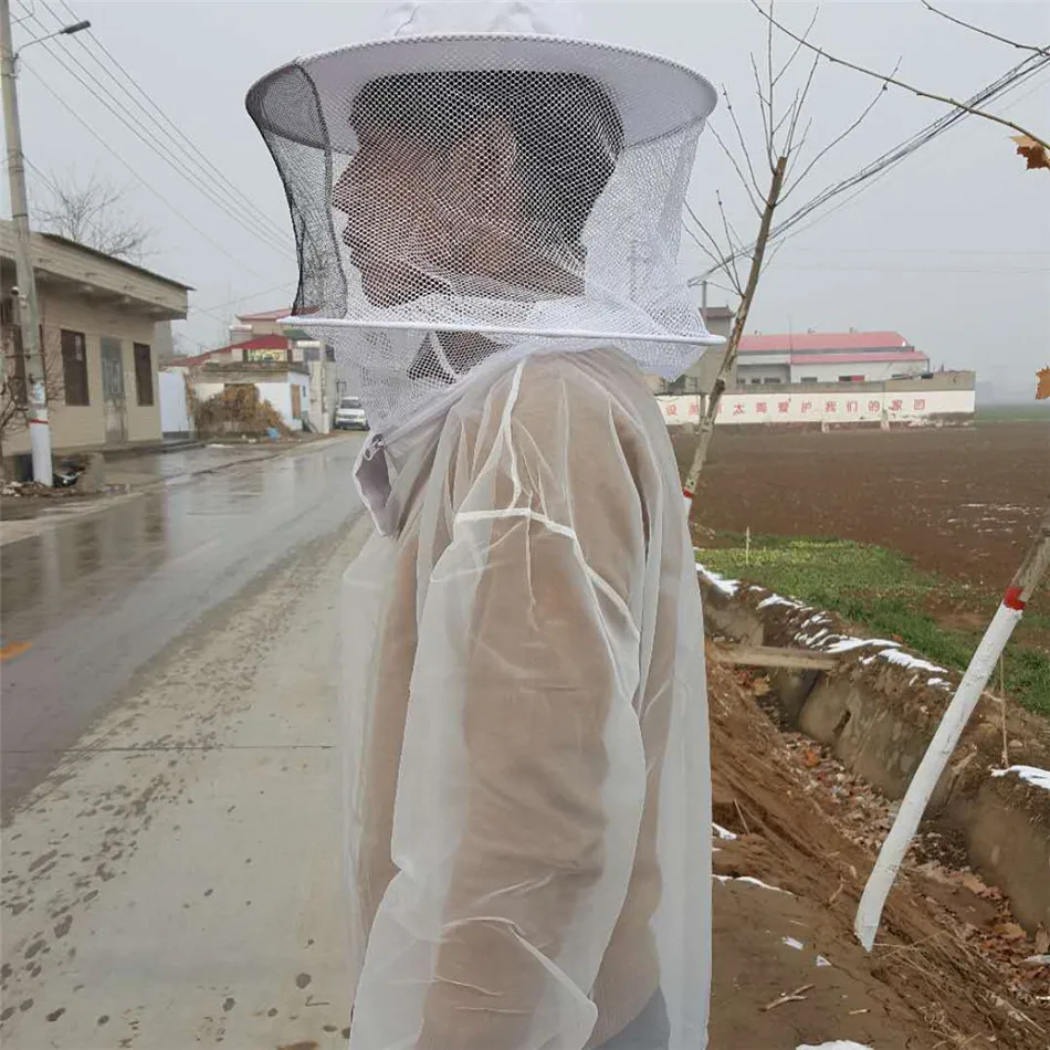 Professional Beekeeper Jacket Transparent Ultra-Thin Lightweight Breathable Beekeeping Protective Suit Equipment with Hooded Vei