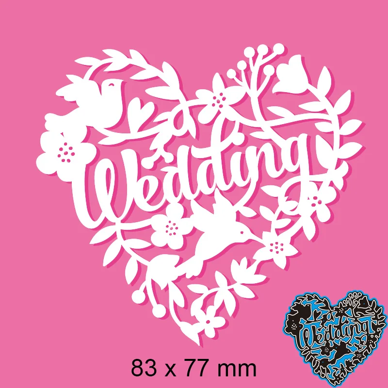 

83*77mm Wedding flower Cutting Dies Scrapbook Decoration Embossing Paper Craft Album Card Punch Knife Mold