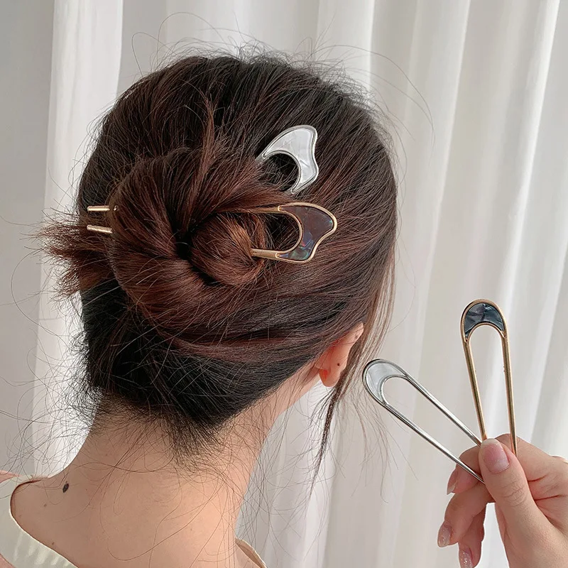 Girl Hair Tools Bun Maker Alloy Metal Conch Shell Hair Sticks Minimalist Hairpin for Women Japan Headwear Hair Accessories