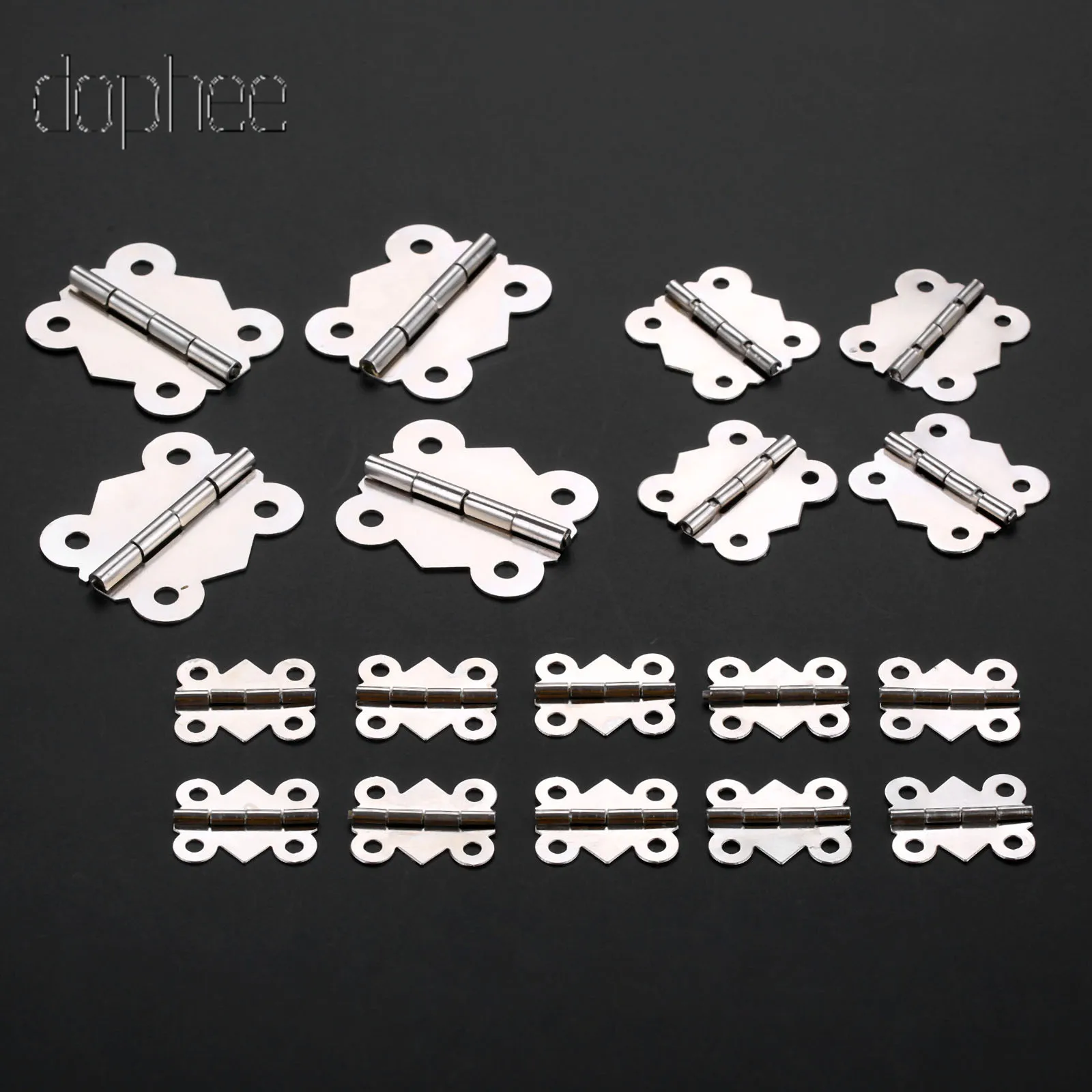 Dophee 4/10/50/100pcs Hinges Jewelry Gift Wine Music Wooden Box Case Dollhouse Door