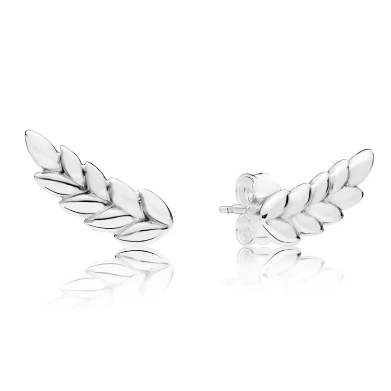 Аутентичные 925 пробы Серебряные Оригинальные изогнутые зерна Европа серьги