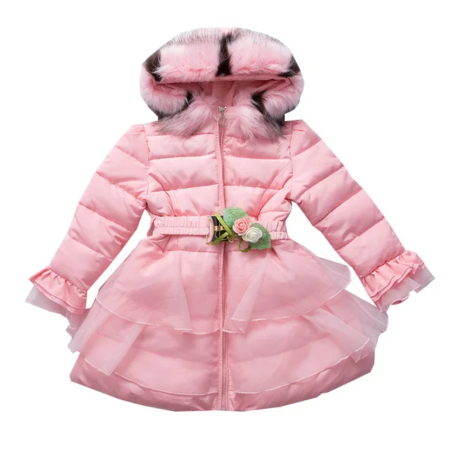 Девочек, зимняя куртка, Детская Толстая куртка с бантом для детей одежда на Хлопчатобумажной Подкладке зимняя куртка для девочек, парка, зимняя толстовка, пальто для девочек