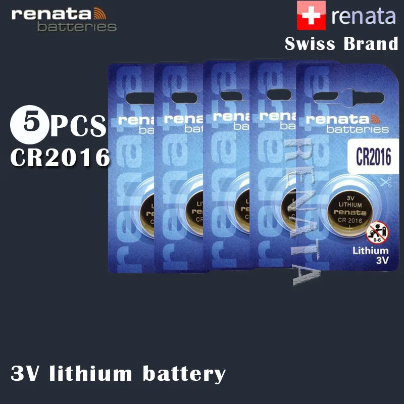 5 шт./лот renata 2016 CR2016 3V 100% оригинальный новый для автомобильного ключа