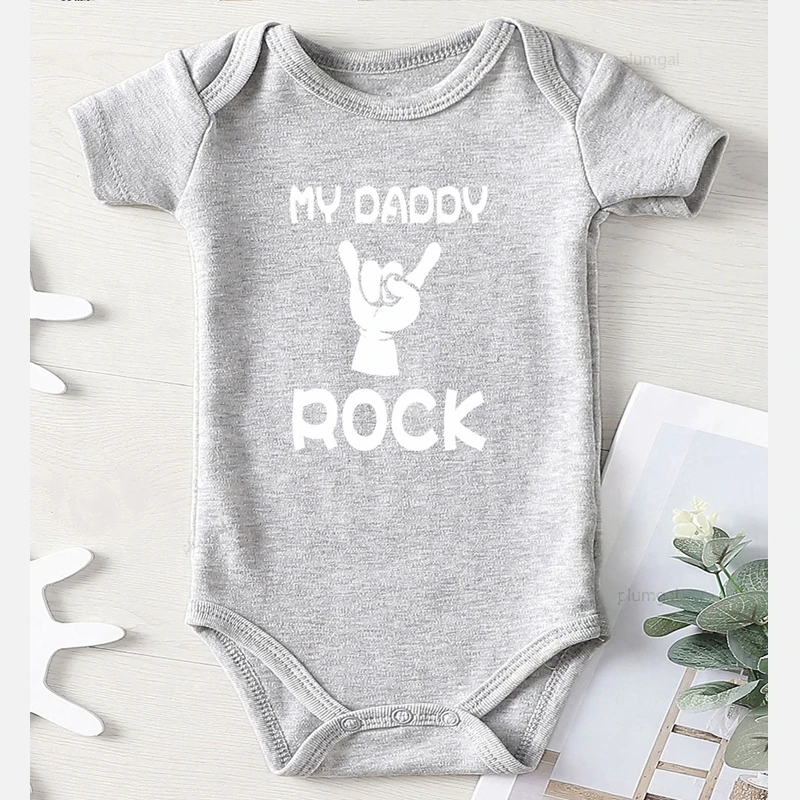 Toddler Romper Clothing for Babies Children Jumpsuits Winter Baby Shower Gifts Cotton Printing Mom Rocks Newborn Girl Outfit Baby Bodysuits Fur Baby Rompers