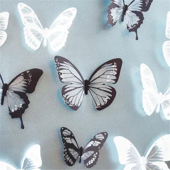 

18Pcs DIY Wallpapers 3D Crystal Butterflies home decor for kids room Christmas party decoration kitchen refrigerator decal