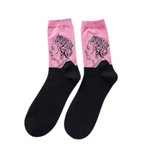 Хит, звездная ночь, Осень-зима, Ретро стиль, для женщин, индивидуальное искусство, Ван Гог, Фреска, всемирно известная живопись, мужские носки, масло, забавные носки