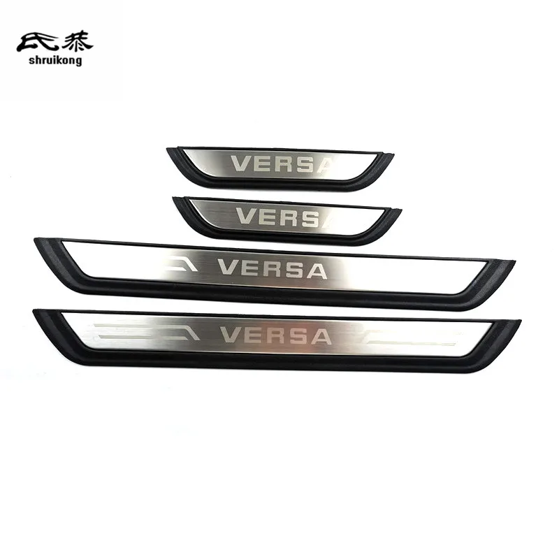4pcs/Lot For 2020 2021 Nissan VERSA Car Accessories ABS Stainless Steel Door Sill Pedal Scuff Plate | Автомобили и мотоциклы