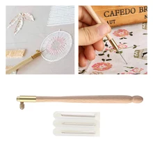 Французский набор инструментов для вышивки бисером набор инструментов для шитья поделок техника шитья деревянная ручка тамбурный крючок с 3 иглами