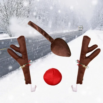 

4PCS Car christmas decoration​ Car Christmas Exterior Reindeer Antlers