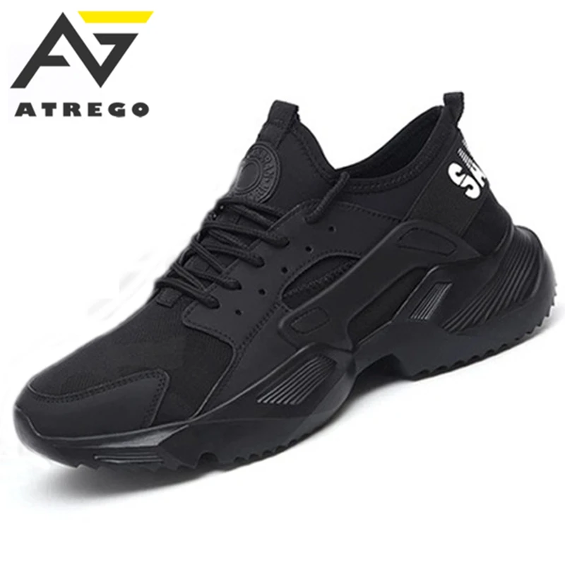 Atrego/Мужская защитная обувь со стальным носком; Рабочая защитная обувь для тренировок; нескользящая легкая тканевая походная обувь со стальным носком