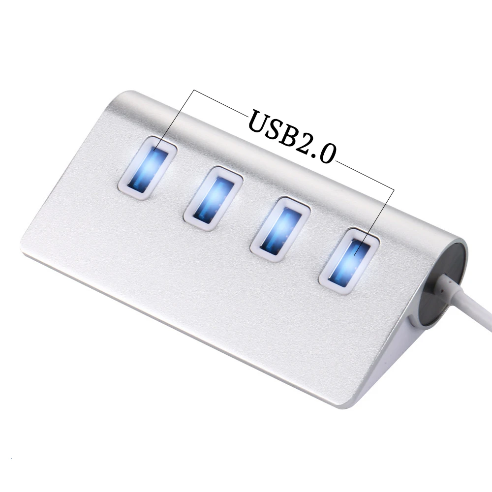 USB 2,0 концентратор 4 порта Высокоскоростной Алюминиевый usb-хаб для ...