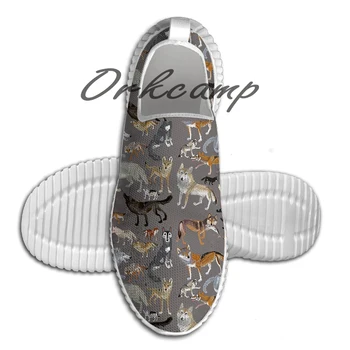 

Sport Running Shoes Wolves of the world Gray Light Weight Walking Shoes Breathable Mesh Yoga Shoes