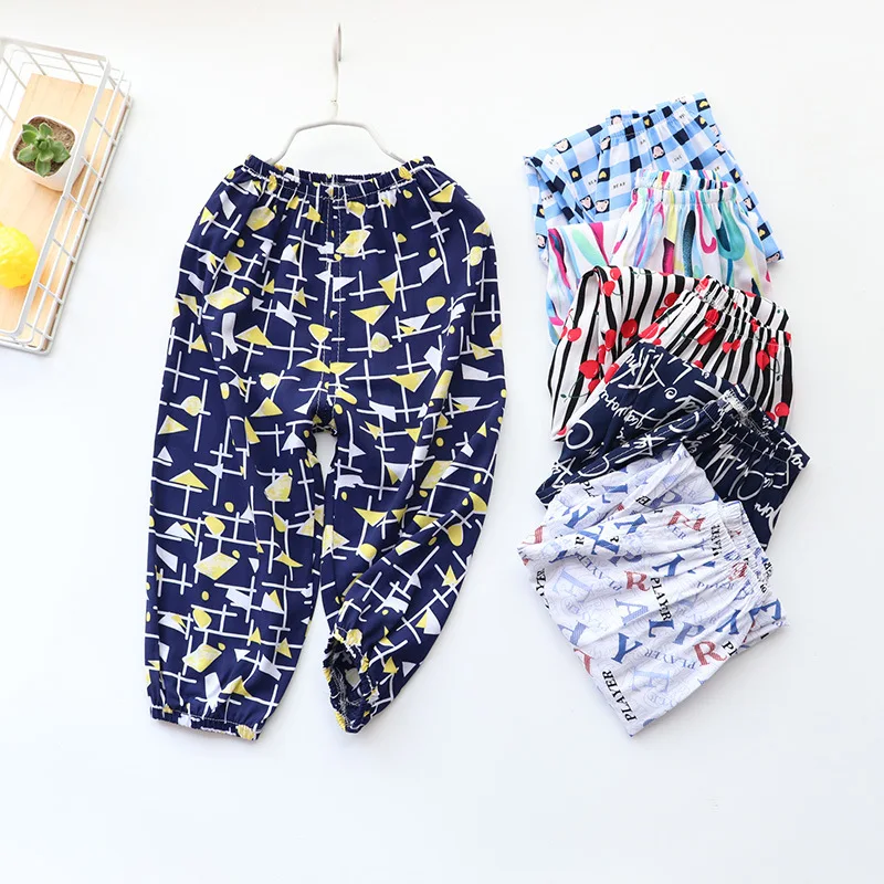 Летняя детская одежда, детские противомоскитные штаны из искусственного хлопка, детские брюки-шаровары
