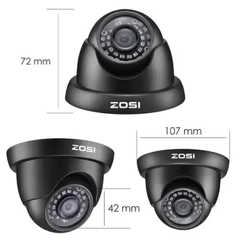 ZOSI 1080P TVI CCTV Video Surveillance Home Security Nightvision Waterproof Dome Camera for System DVR Kits 2MP 6