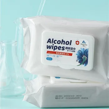 

50Pcs/Bag 75% Disinfecting Alcohol Wipes Disposable Hand Wipes Skin Cleaning Bacteria Disinfection Wipes Alcohol Cotton