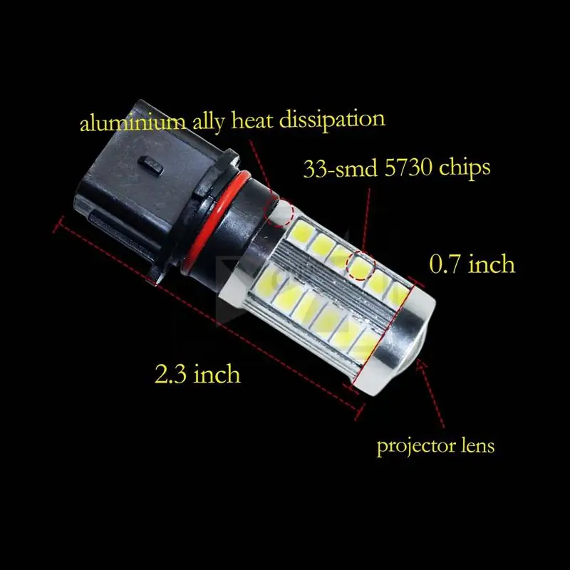 YaaGoo 2x белый 6000K P13W 33SMD 5730 чип светодиодный лампы для авто автомобиля противотуманная фара вождение свет