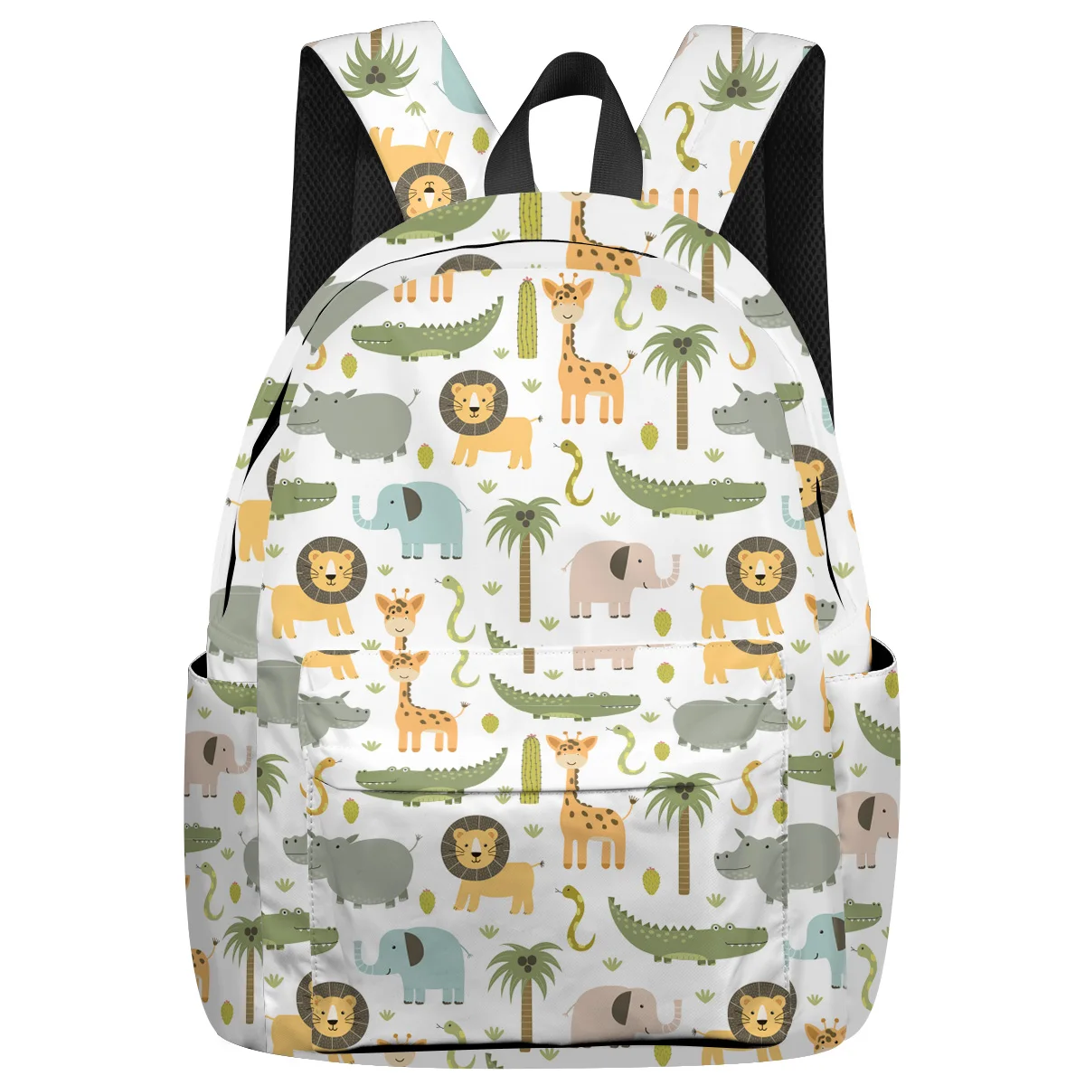 

WHEREISART Cartoon Animal Alligator Elephant Giraffe Backpacks International Airplane Travel Laptop Shoulderbag Athletic