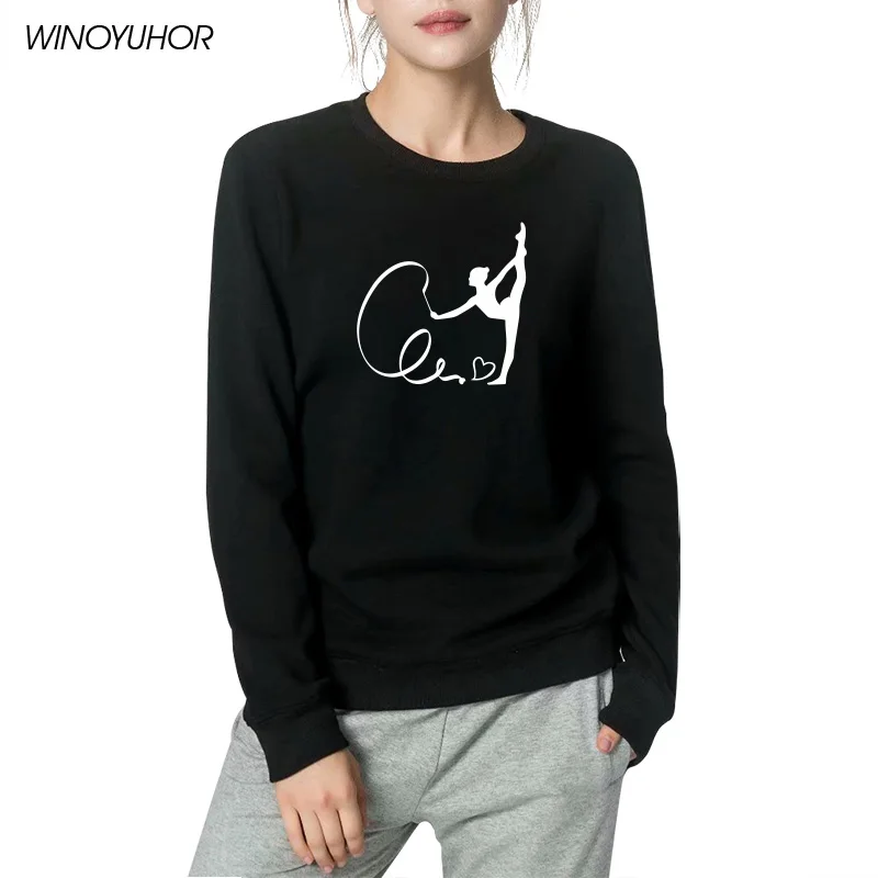 

Gymnast Printed Sweatshirts Women Winter Fashion Casual Cotton Hoodies Gymnastic Girl Sporting Clothing Tops