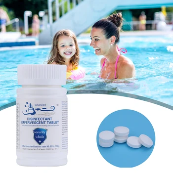 

50pcs Swimming Pool Instant Disinfection Tablets Chlorine Tablets Dioxide Effervescent Tablets Pool Cleaning хлорка в таблетках