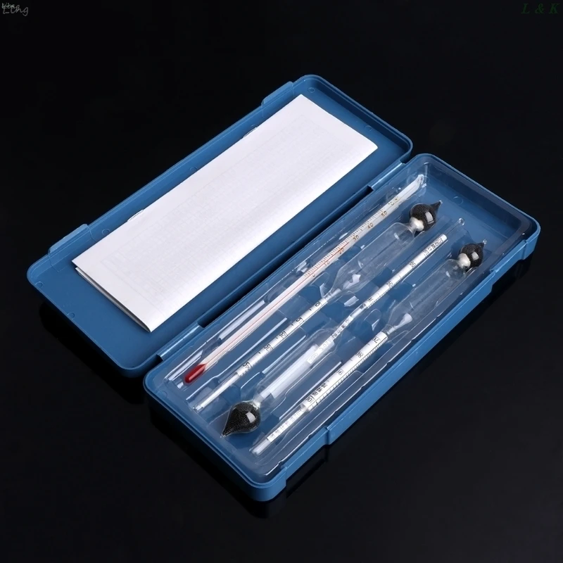 

3 Pcs 0-100% Hydrometer Alcoholmeter Tester Set Alcohol Concentration Meter + Thermometer plastic