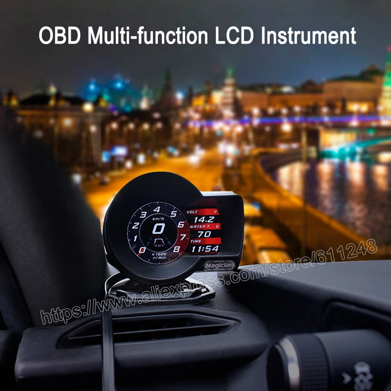 Профессиональный OBD Head Up дисплей Автомобильный цифровой измеритель скорости вольтажа автоматический диагностический инструмент Многофункциональный ЖК-дисплей инструмент