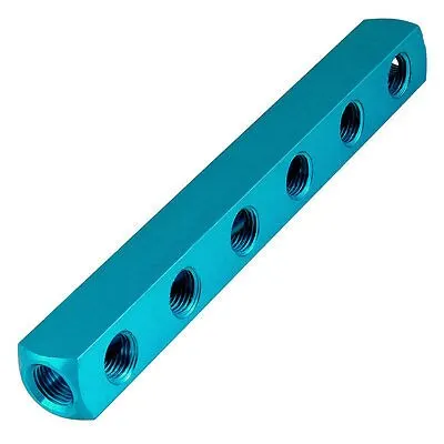 

1/4" PT Threaded Ports 6 Way Quick Connect Air Hose Manifold Block Splitter