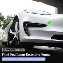 

Front Fog Lamp Decoration Frame For Tesla Model 3 2019-2021 ABS Chrome Headlight Car Light Assembly Exterior Supplies