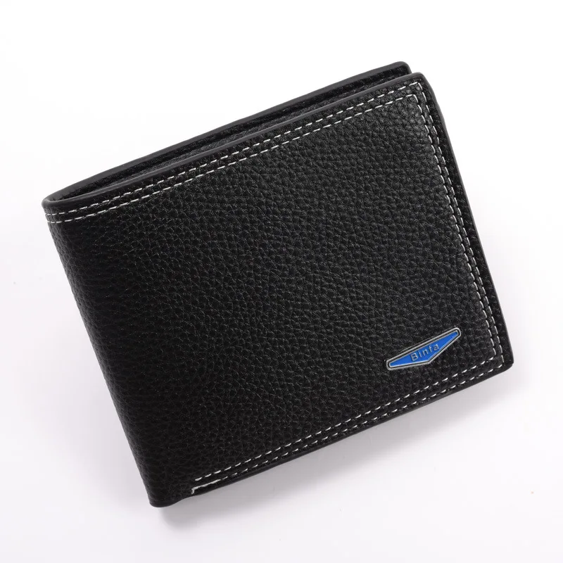 

New Style Men Business Card Bit More Wallet Ultra-Thin PU Leather Waterproof Leaflet Horizontal Version of Wallet