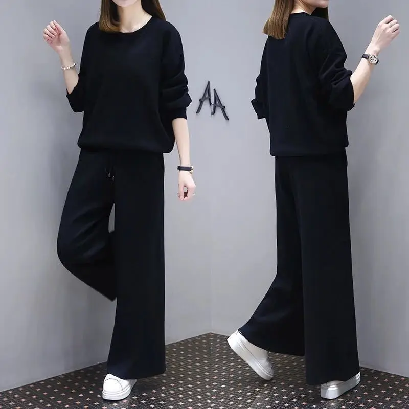 

Large Size Dress Western Style Set Female Spring New Style Fat Mm Cover Belly Tibetan Meat Slimming Loose Pants Casual Two-Piece